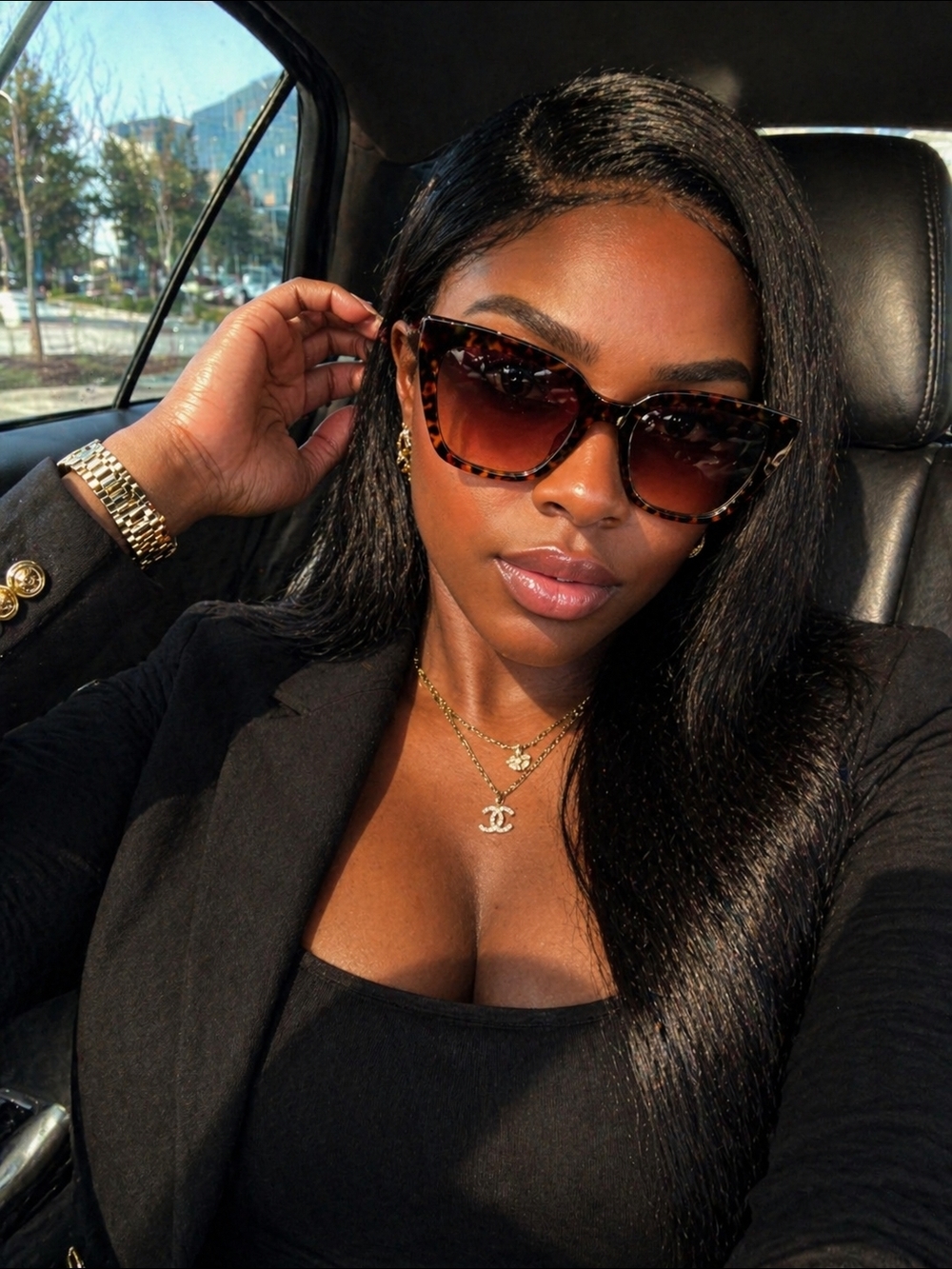 Tortoiseshell Cat-Eye Sunglasses - Brown Gradient Lenses